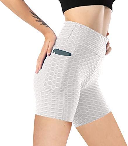 Surtos de moto de bicicleta femininos de shorts esportes de moda casual calça feminina de calças de ioga de ioga de bolso