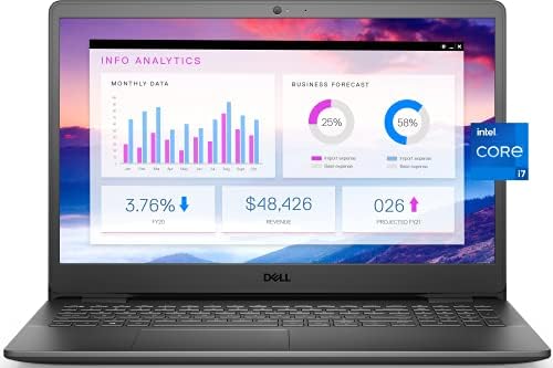 Dell 2021 Laptop de negócios Votro 3500 mais recente, 15,6 FHD LED-Backlit Display, Intel Core i7-1165G7, 16 GB DDR4 RAM, 512