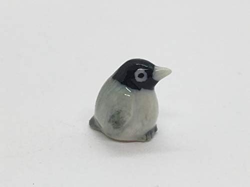 Witnystore ½ Tiny Baby Penguin estatuetas - Arte animal colecionável - Miniatura de pássaro Made e pintada Decoração de mesa de