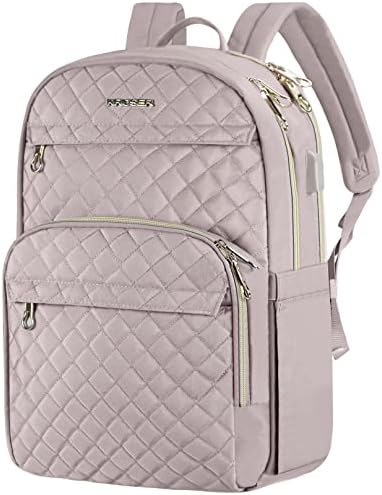 Mochila Laptop Kroser para Mulheres de 15,6 polegadas Daypack elegante com porta de carregamento USB, mochila de nylon repelente