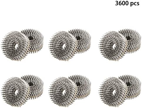Raseparter 3600 contagem 2-1/2 polegadas unhas de revestimento de bobina de aço inoxidável 15 bobinas de 15 graus, unhas de bobina de pequena tampa, toupeira de toupe