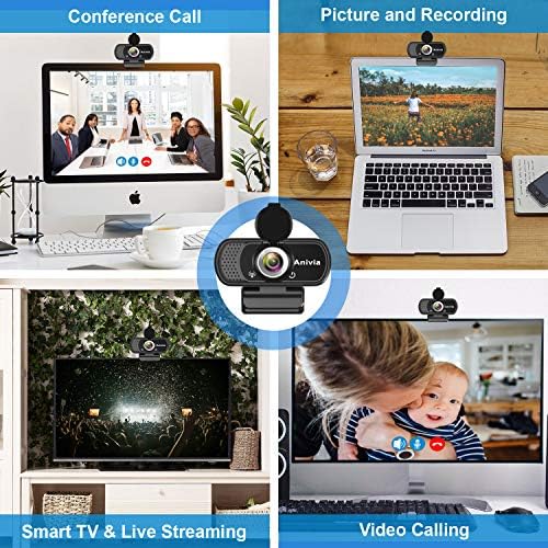 Anivia W5 HD 1080p webcam com plug plug - câmera de computador para chamadas de vídeo e gravação, câmera de streaming de 1080p, desktop ou webcam de laptop