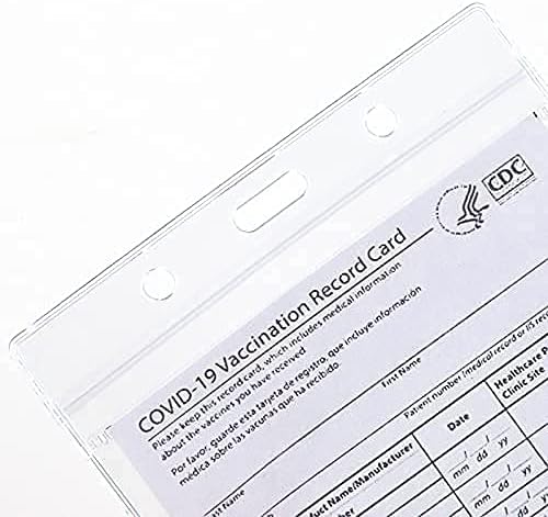 Pacote Card Card CDC Protetor, suporte para cartão de vacina de imunização de 4 x 3 polegadas [luva de plástico de vinil