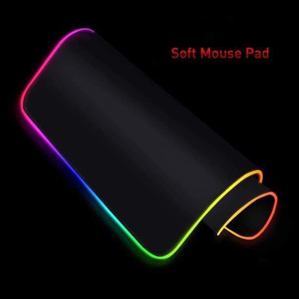 LED USB Cable Gaming Mouse Pad 12 Modos de iluminação, Tamanho: 13 x 10 polegadas - RGB Mousepad LED Mouse Pad -