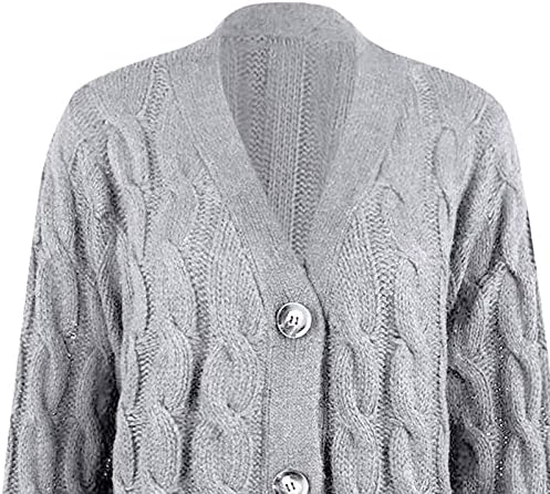 Cardigan de manga comprida Festa de feriado aberto Botão quente Botão para baixo suéter feminino fino fino sem gola sólida