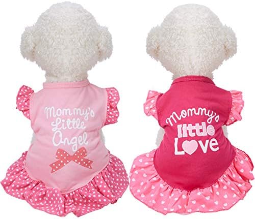 2 peças vestidos de cachorro para cães pequenos garotas femininas vestido de cachorro feminino mamã