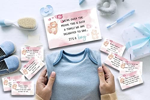 Jogos de chá de bebê - Gênero revelam cartões de pistas de caça ao tesouro, cartas de jogo de menino ou garotas, gênero Revenção