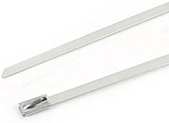 Aexit 10pcs Brancos inoxidáveis ​​Aço com revestimento de zíper de aço Tancho 600x4,6mm para braçadeiras de alça Mangueira