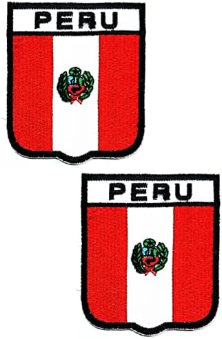 Kleenplus 2pcs. 2,6x2,3 polegadas. Patches de bandeira do Peru Flag emblema fantasia uniforme Tactical Militar Bordado Aplique