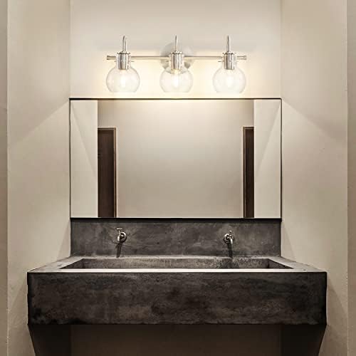 Luminárias de banheiro de níquel escovado SOLFART sobre espelho Modern Glass Shade Vanity Lights Lights Iluminação de parede Armanceira
