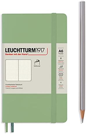 LeuchtTurm1917 - Pocket A6 Caderno de capa mole pontilhada - 123 páginas numeradas