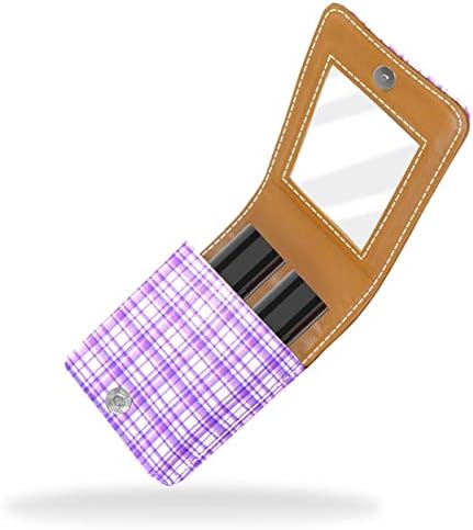 Caixa de batom de Oryuekan com espelho bolsa de maquiagem portátil fofa, bolsa cosmética, grade de treliça de treliça