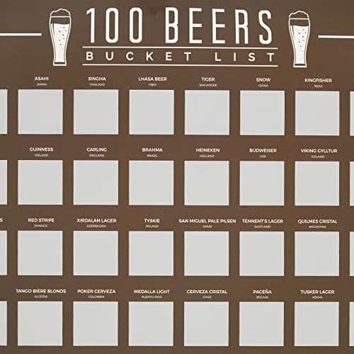 Poster de arranhões da lista de baldes de 100 cervejas