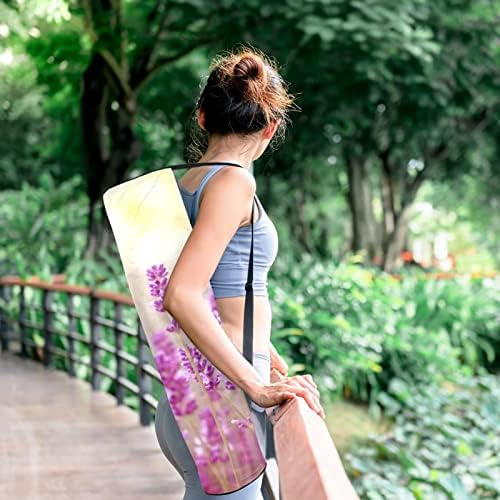Bolsa de tapete de ioga unissex, transportadora de tapete de ioga exercício com lavanda de alça de ombro ajustável, 6,7x33.9in/17x86 cm
