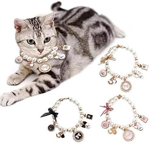 1pcs colarinho de pérolas de estimação, cachorro Princesa colar de jóias de gato Acessórios de filhotes de cachorrinho de cachorro