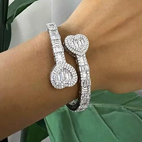 Jacruces Bracelets de pulseiras de ouro para mulheres Pulcelas de manguito cardíaco