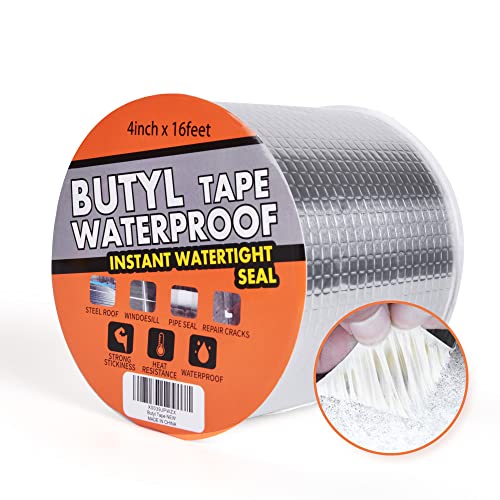 TapeBear Butyl Tape à prova d'água fita de alumínio à prova d'água Fita de alumínio, para reparo de trailers, janela, silicone, vidro