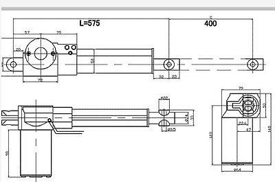 Atuador linear de AVC de 16 polegadas 1056 libras parafusos acme 12V/24V DC