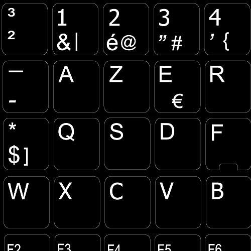 Substituição Belga Belgian Teclado de teclado em fundo preto para desktop, laptop e caderno