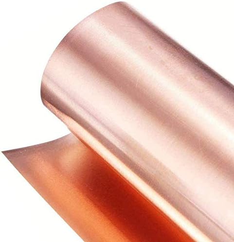 POONSDS 99,9% Folha de folha de cobre pura Rolo fino de metal, comprimento 1m, largura de 100 mm de tira de cobre, espessura 0,01mm