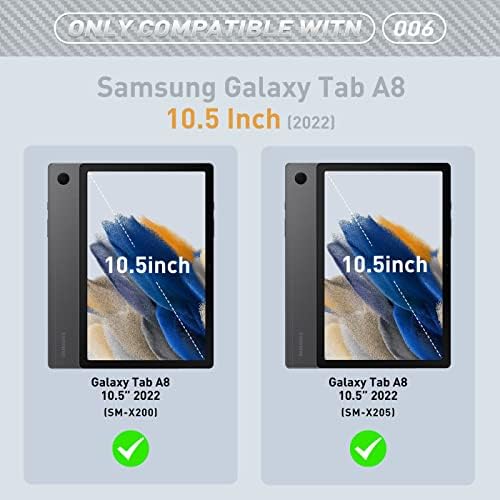 Caso de serviço pesado compatível com o Samsung Galaxy Tab A8 10.5 x200/x205 -Dever de imposto de serviço acidentado, cobertura de proteção à prova de choque -360 ° Caso de proteção de suporte durável do corpo (Colo