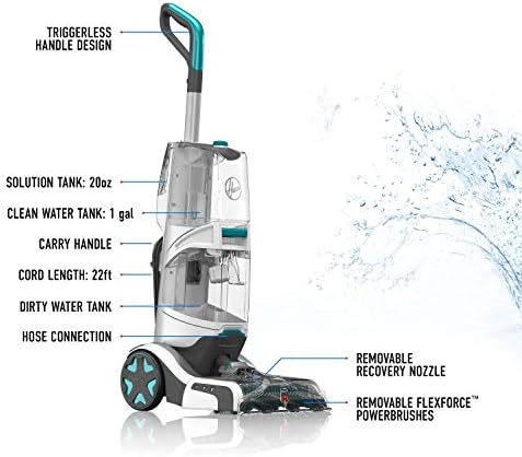 Limpador automático de carpete automático Hoover SmartWash com solução de limpeza de carpetes gratuita e limpa,