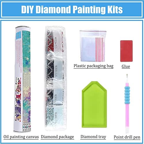 Kits de pintura de diamante de cogumelos moomoh para adultos - kits de arte de diamante 5D para adultos para crianças iniciantes,