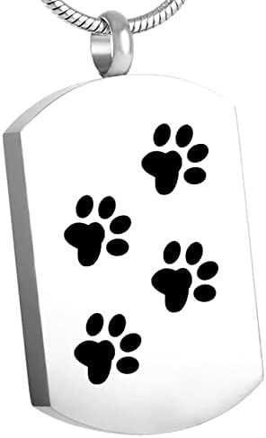 Mypower Pet Patw Heart & Cross & Dog Tag Memorial Urna Colar Jóias de cremação de aço inoxidável para cinzas