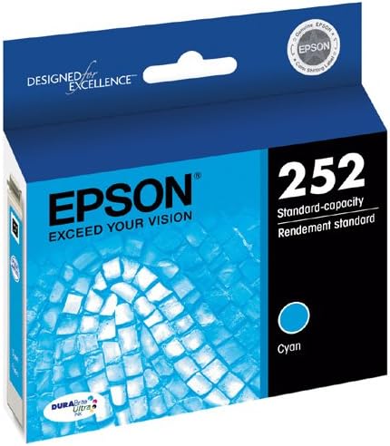 EPSON T252 Durabrite Ultra Ink Capacidade Cartucho ciano para impressoras de força de trabalho Epson selecionadas