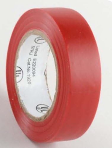 Pacote de rolo Toolusa 10 de 3/4 x 50 'fita elétrica vermelha no invólucro de celofane: TAP-EL50R-10