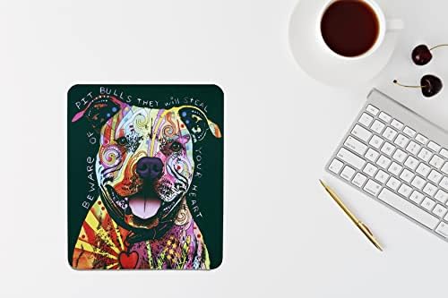 Aproveite o pit bull mouse pad com arte pop de Dean Russo - Cuidado com Pitbulls
