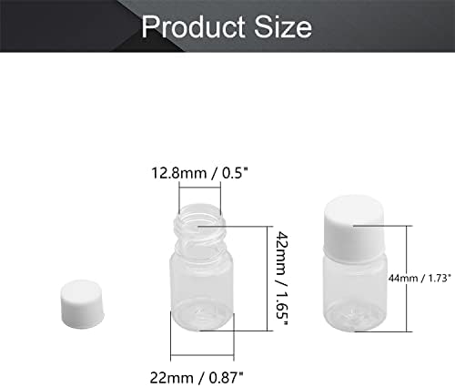 OTHMRO 12pcs 5ml Plástico Laboratório Cilíndrico Reagente Químico Reagente, garrafa de reagente de laboratório de boca larga,