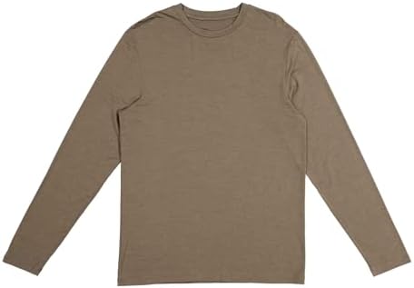 NUI Organics Merino Wool & Tencel Pounamu Camiseta homens, manga longa, camada de base, tecido natural macio, conforto o ano todo.