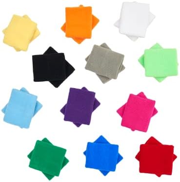 MALLOFUSA? 12 pares de bandas de suor de algodão coloridas esportes de pulso de basquete esportivo Bandas de suor para o tênis