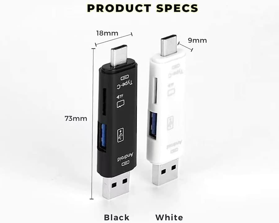 5 em 1 leitor de cartões multifuncionais compatível com a Samsung SM-N971U possui USB tipo C/ MicroSB/ TF/ USB 2.0/ SD Card Reader