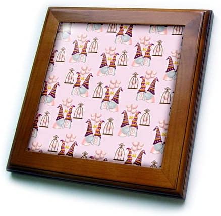 3Drose Cuttine Valentine Gnome Couples and Winged Hearts Pattern - ladrilhos emoldurados