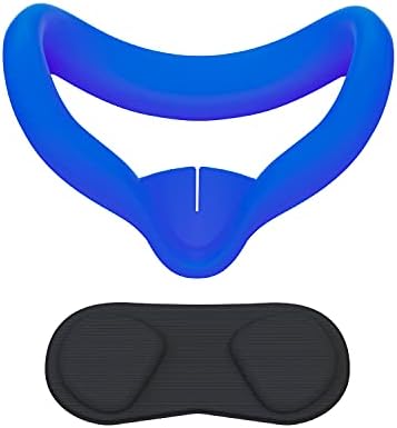 Tampa do rosto de VR e capa de lente compatível com Quest 2, CNBeyoung Sweatsproof Silicone Face Pad máscara e almofada