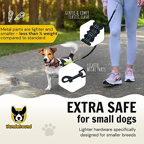 Hundefreund Hands Free Dog Leash Para cães pequenos - Coloque leve da cintura para correr caminhadas com cães com menos