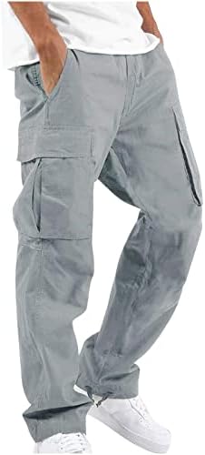 calça de vários bolsos do Ticcoy masculino Multi-bolso de cargo ao ar livre calça calça de calça tática Tactical Liep Straight