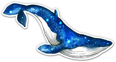 Adesivo celestial de baleia bonita - adesivo de laptop de 3 - vinil impermeável para carro, telefone, garrafa de água - decalque de baleia