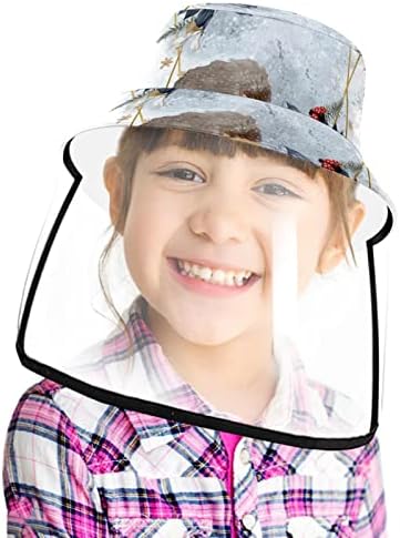 Chapéu de proteção para adultos com escudo facial, chapéu de pescador anti -sun tap, hedgehog de animal de padrão simples moderno