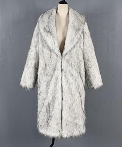 Narhbrg 2022 Long Faux Fur Coat for Women Lapel Faux Mink Jacket Shaggy Coat de casaco vintage