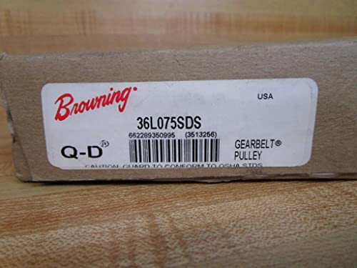 Browning 36L075SDS Polias de cinto de aço com buchas Q-D para cintos de L075, pitch de 3/8 , 0,75 de largura, polia flangeada de 1 de largura