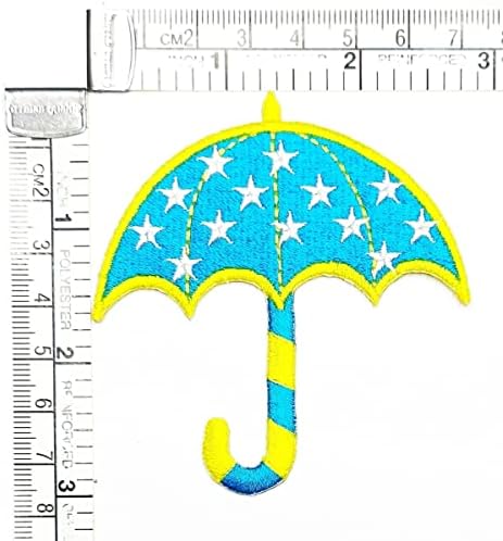 Kleenplus Umbrella Day Rainy Blue Patch Cartoon Crianças Crianças Bordadas Aplique Craft Artesanato Artigo Baby Girl