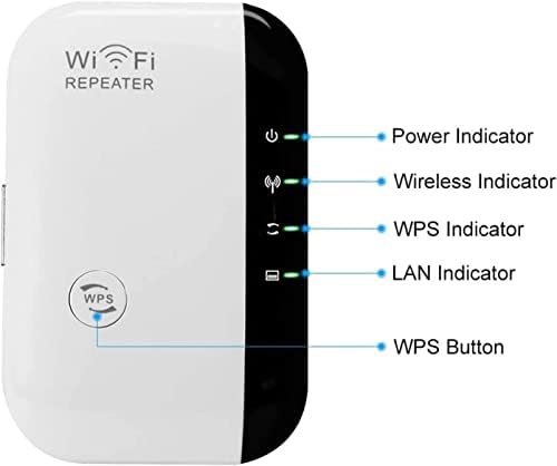 REMOTE DE SINAL DE ESTENDOR DE WIFI DE 300 MBPS, repetidor de rede sem fio dupla banda, com porta Ethernet, ponto de acesso de configuração 1-TAP, cobre até 2640 pés quadrados, extensor da faixa de wifi