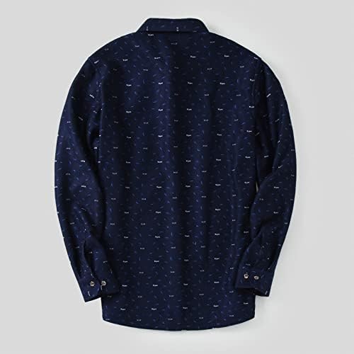 Camisetas xzhdd xadrez xadrez para homens, mola de outono botão de jaqueta checada para baixo camisa casual de negócios com letra de