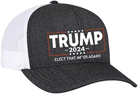 Trenz Shirt Company Política elege que Mf'er novamente Trump 2024 Bordado Mesh Mesh Snapback Hat Black Black