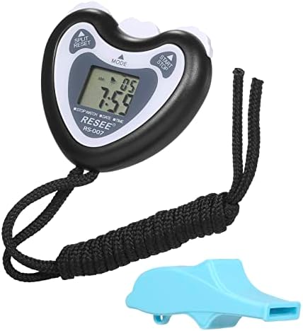 Lxada Digital Stopwatch e Whistle Set Sports Timer com alarme do calendário Time para maratona correndo para C-acordos e árbitros