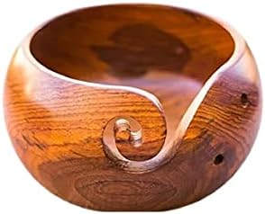 Tigela de fio decorativo tecelagem de fornecimento de fios circulares tigela de madeira para tricô de crochê