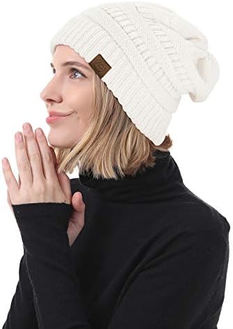 Tendências americanas chapéus de inverno para mulheres 4 chapéus de gorro de pacote bonés de malha chunky chapéu de gorro desleixado